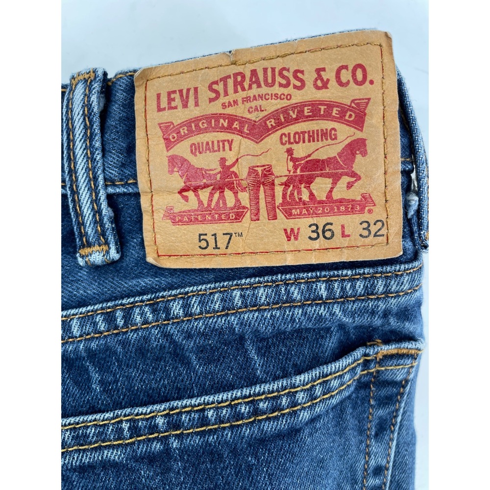 Levi's 517 Bootcut Jeans Mens 36x32* Blue Cotton Denim Slim Fit Western